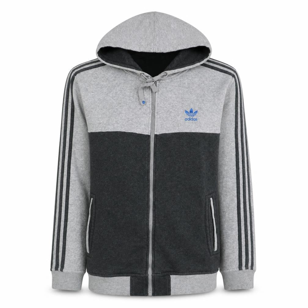 Adidas Men's Grey Full Zip Hoodie Size M Regular Fit