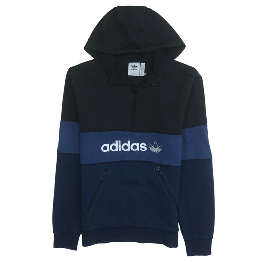 Adidas Men's Blue XS Hoodie 1/2 Zip Pullover Logo Fleece