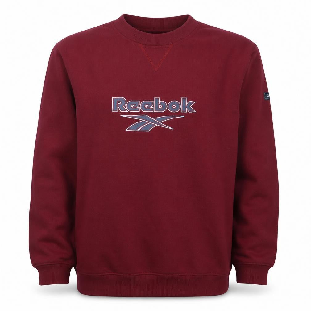 Reebok Boys Red Pullover Fleece Sweatshirt 14-15 Years Logo Crew Neck