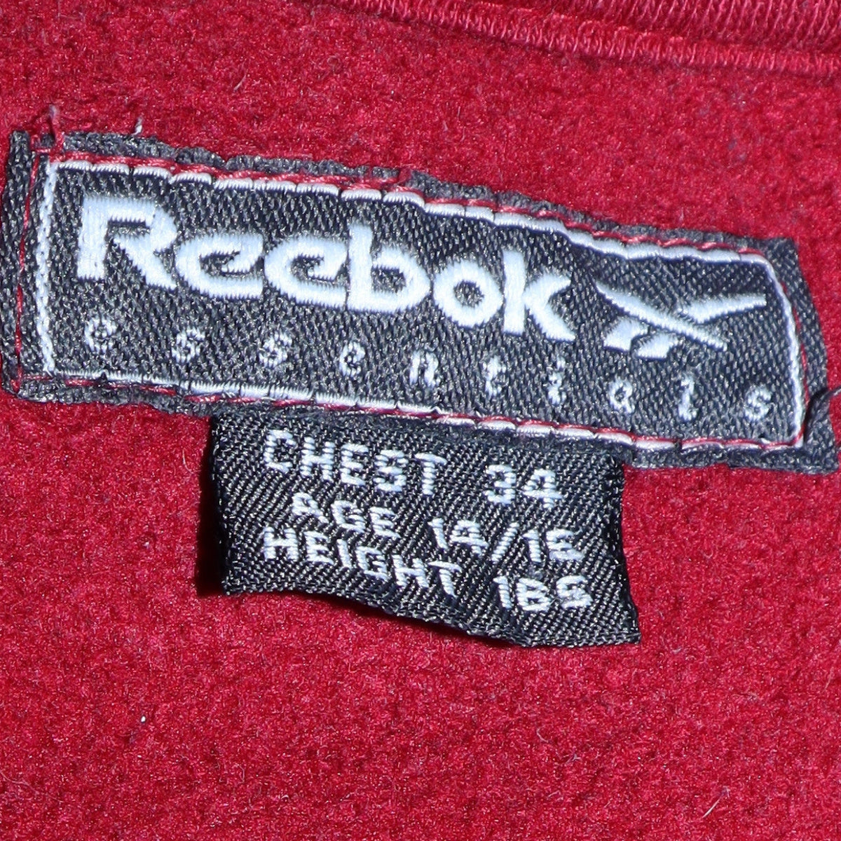 Reebok Boys Red Pullover Fleece Sweatshirt 14-15 Years Logo Crew Neck