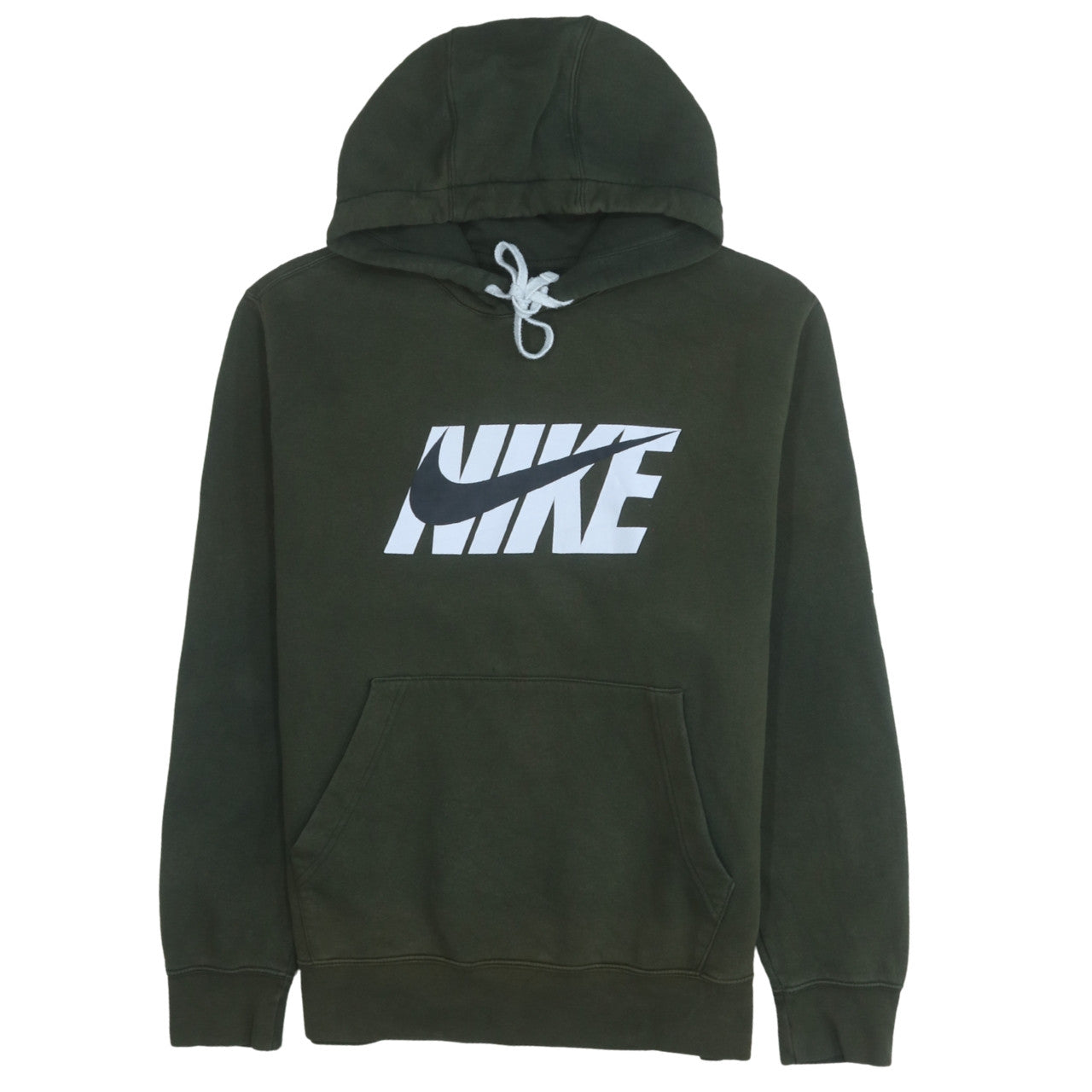 Nike Men’s Green Pullover Hoodie M Regular Fit Graphic Logo Sweatshirt