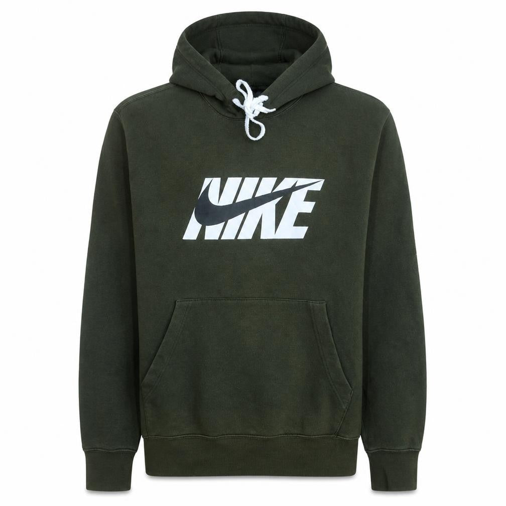 Nike Men’s Green Pullover Hoodie M Regular Fit Graphic Logo Sweatshirt