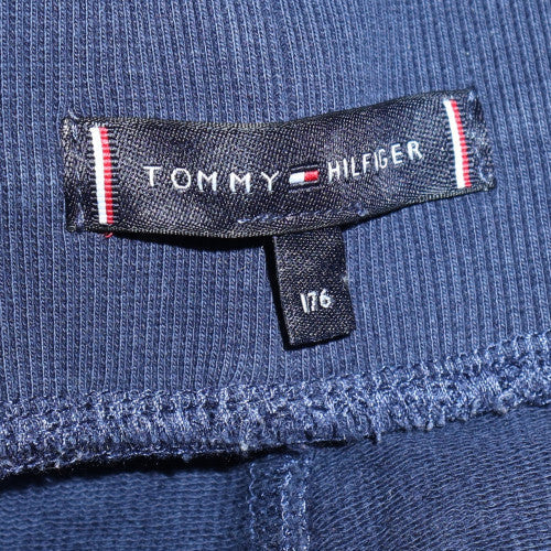 Tommy Hilfiger Boys Blue Jogger Trousers Size 176 Elastic Waist Logo