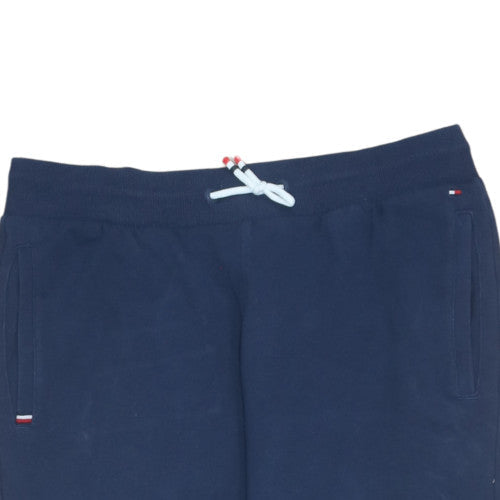 Tommy Hilfiger Boys Blue Jogger Trousers Size 176 Elastic Waist Logo