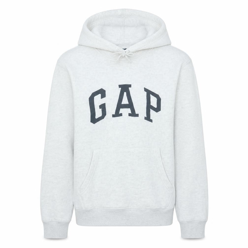 Gap Womens Beige Pullover Hoodie Small Cotton Blend Logo Casual