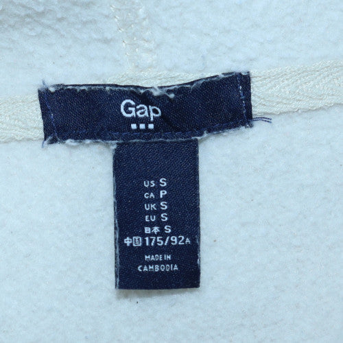 Gap Womens Beige Pullover Hoodie Small Cotton Blend Logo Casual