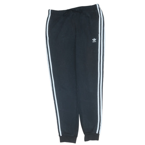 Adidas Womens Black Jogger Trousers Size 12 Logo Stripe