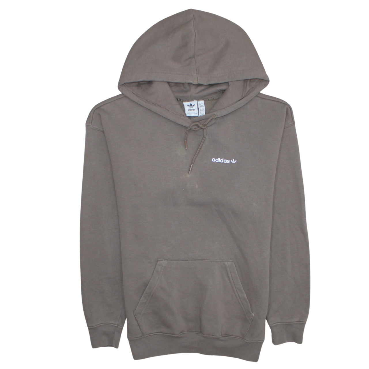 Adidas Women Brown Pullover Hoodie XS Cotton Casual Logo Design