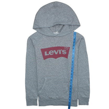 Levi's Women's Grey XS Pullover Hoodie with Logo Graphic Print