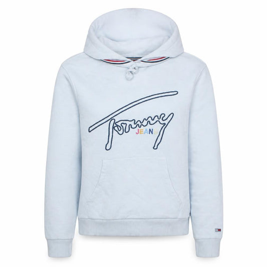 Tommy Jeans Womens White XS Pullover Hoodie Cotton Blend Logo Design