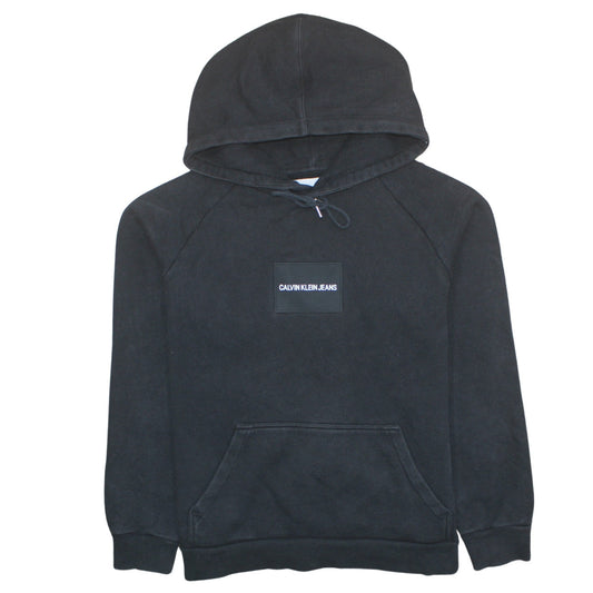 Calvin Klein Jeans Men's Black Pullover Hoodie L Fleece Logo