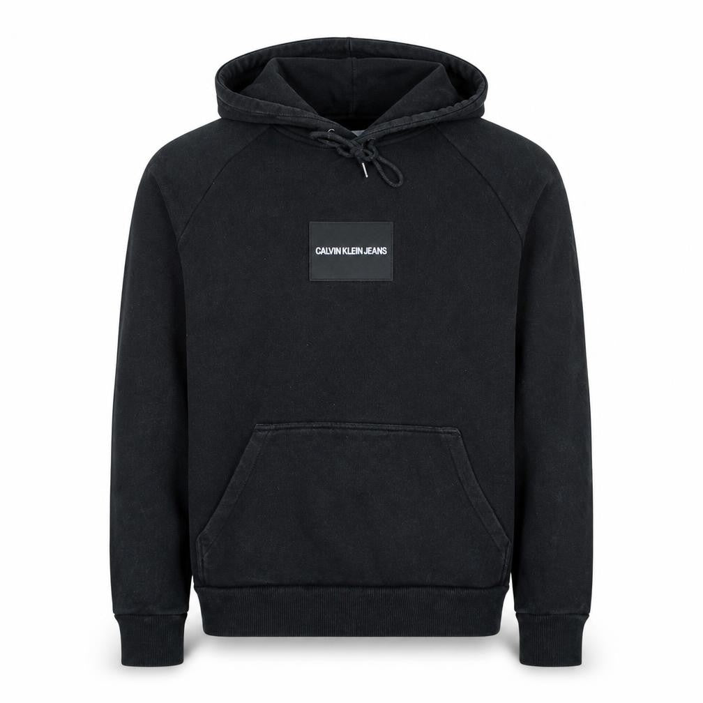 Calvin Klein Jeans Men's Black Pullover Hoodie L Fleece Logo