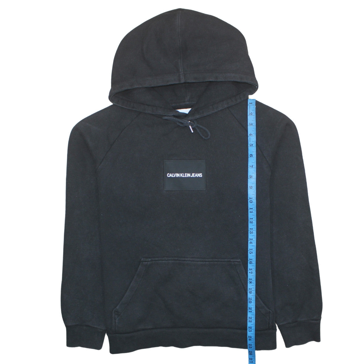 Calvin Klein Jeans Men's Black Pullover Hoodie L Fleece Logo