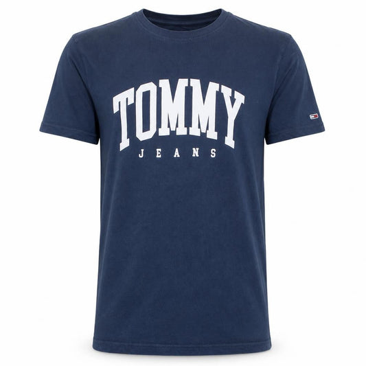 Tommy Jeans Men's Blue Crew Neck Logo Cotton T-Shirt M