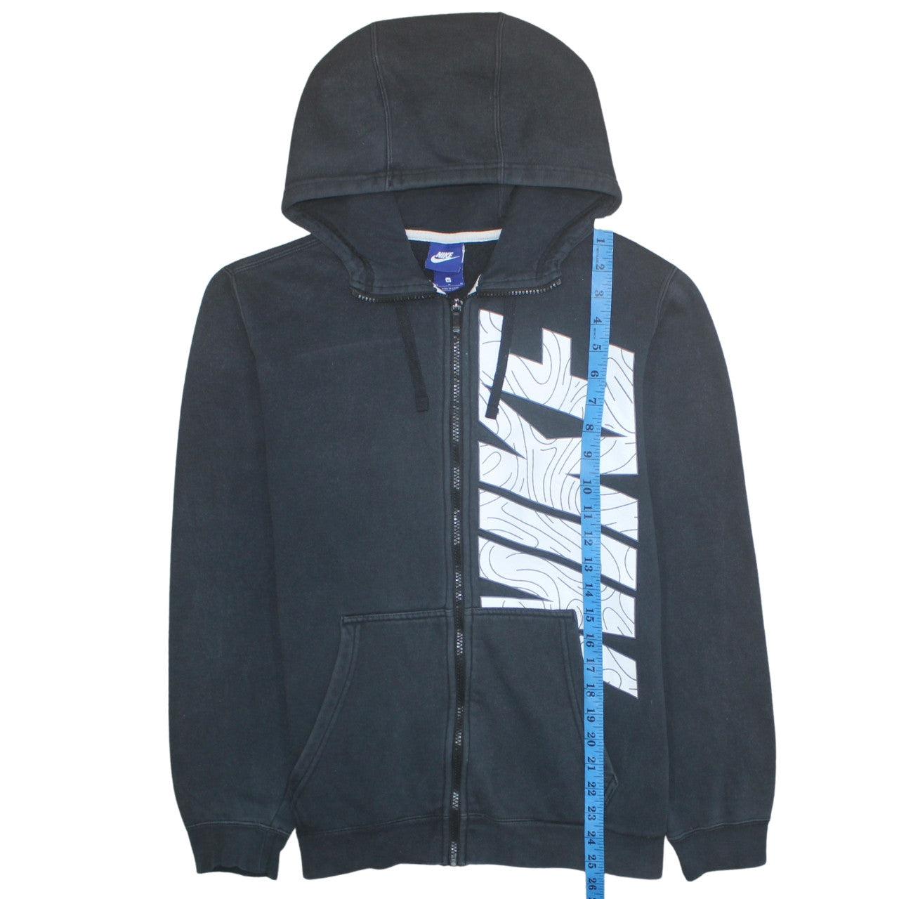 Nike Men's Black Full Zip Hoodie Size M Graphic Logo Sweatshirt