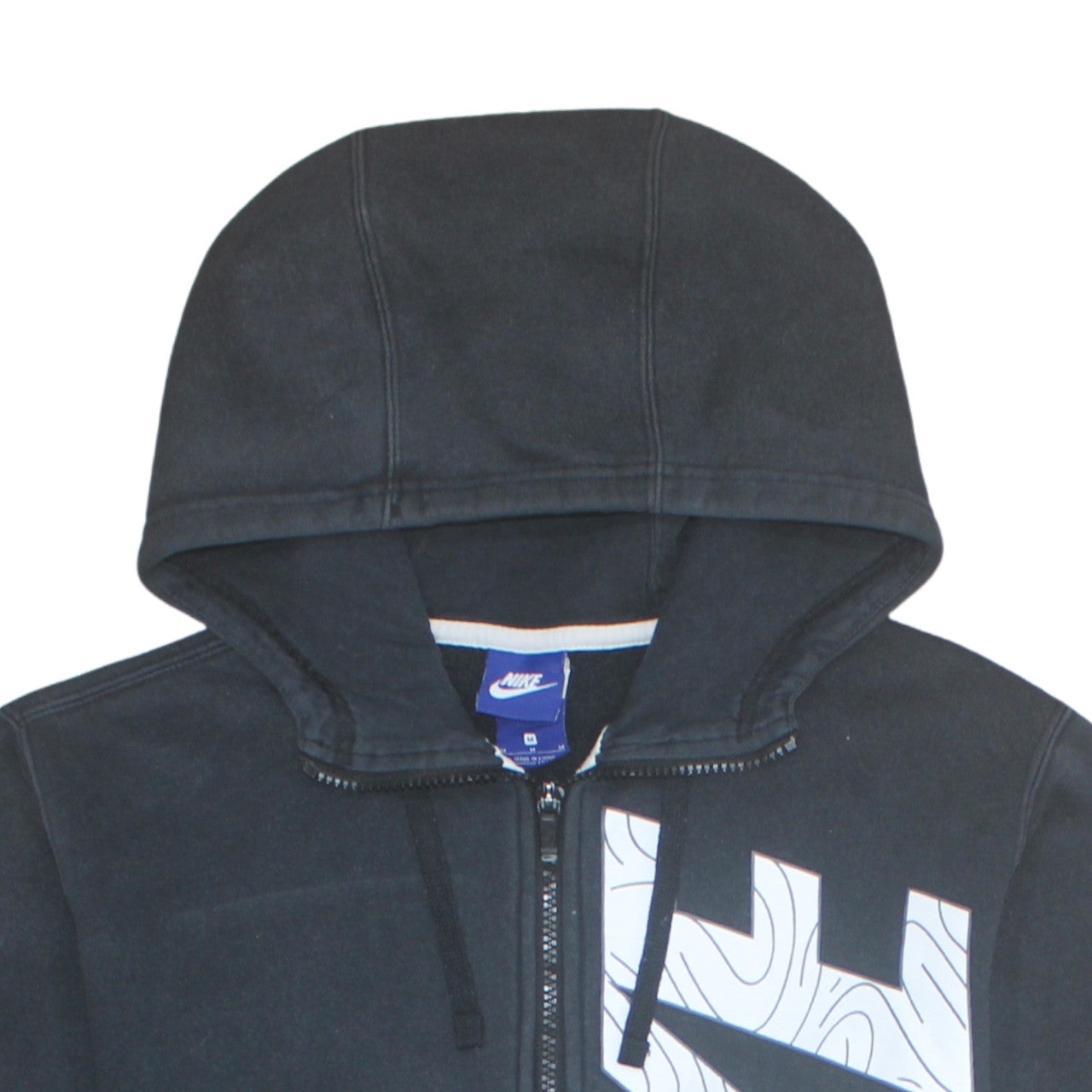 Nike Men's Black Full Zip Hoodie Size M Graphic Logo Sweatshirt