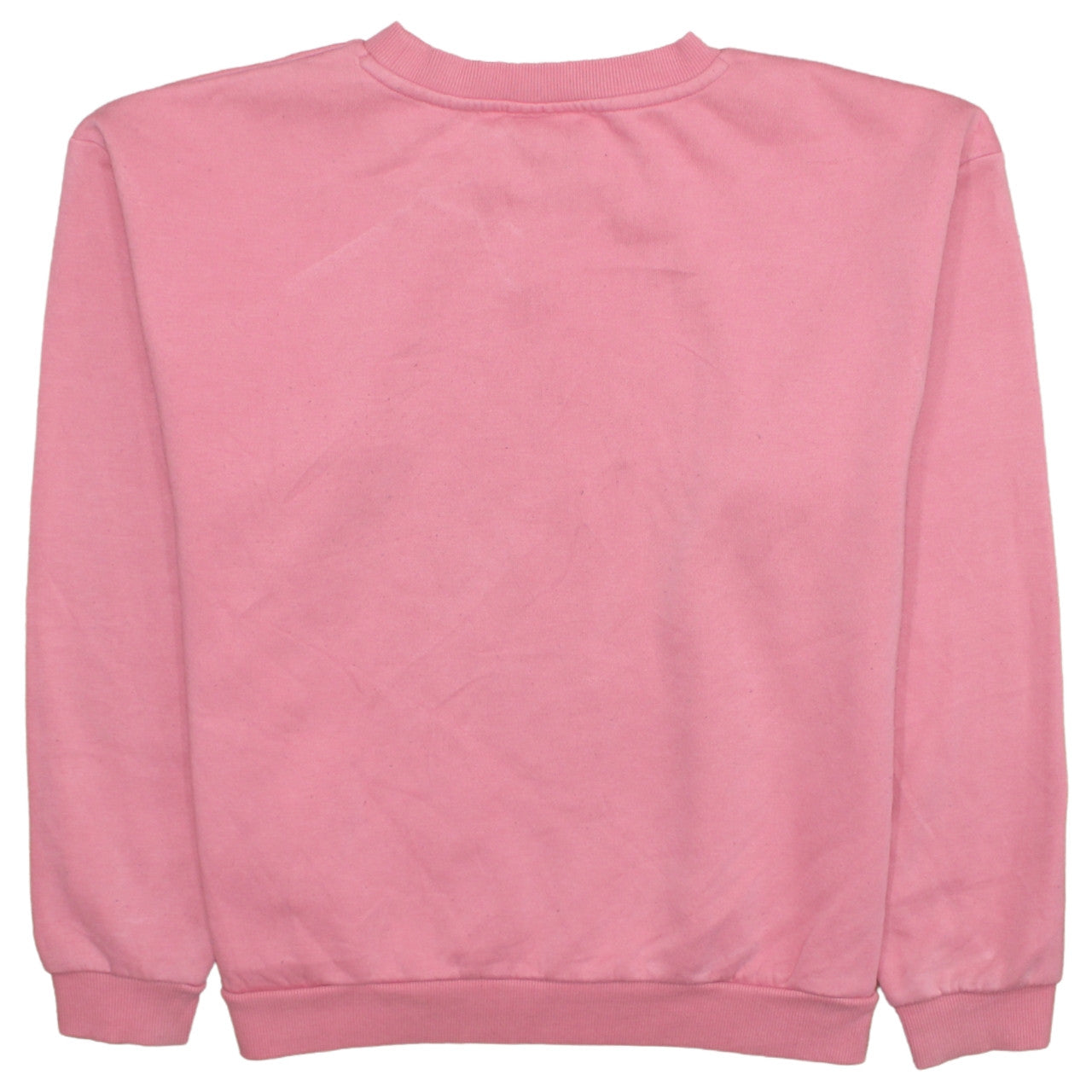 Fila Women Pink Crew Neck Pullover Sweatshirt M Logo Print Cotton Blend
