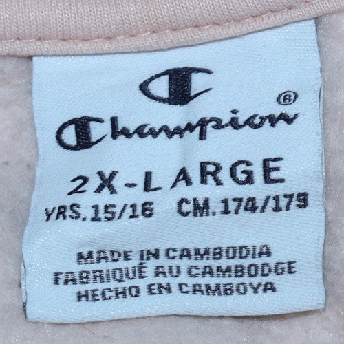 Champion Girls Beige Full Zip Hoodie Sweatshirt 2XL 15-16 Years