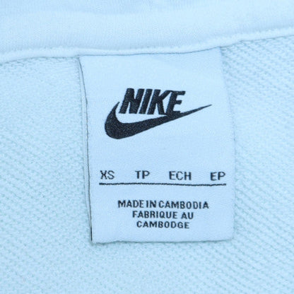 Nike Men's White XS Pullover Hoodie with Blue Logo