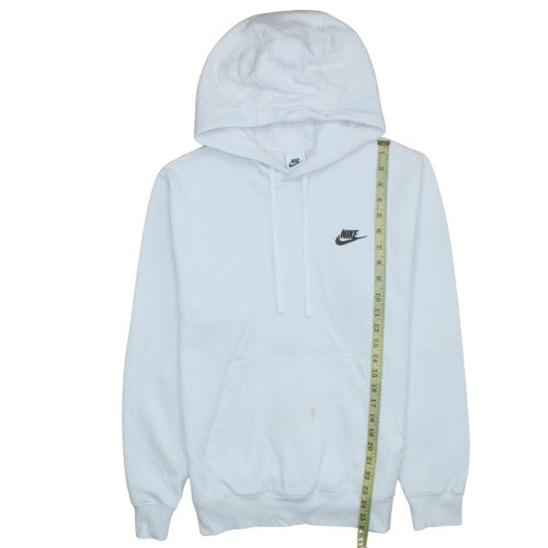 Nike Women White Small Pullover Hoodie Sweatshirt Cotton Blend