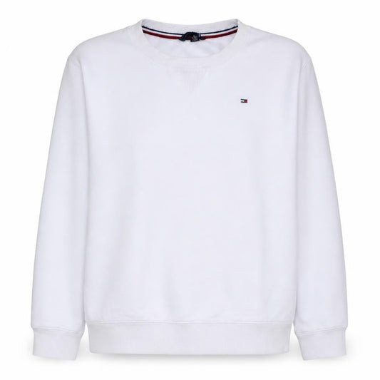 Tommy Hilfiger Women's White XL Crew Neck Cotton Sweatshirt