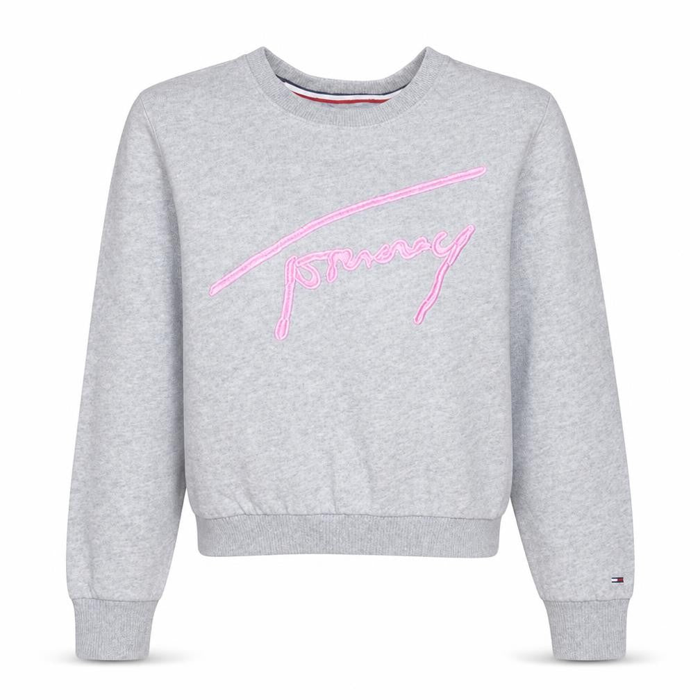 Tommy Jeans Womens Grey Small Crew Neck Pullover Sweatshirt