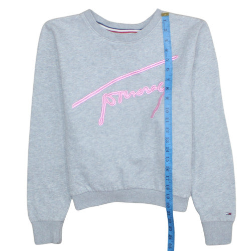 Tommy Jeans Womens Grey Small Crew Neck Pullover Sweatshirt