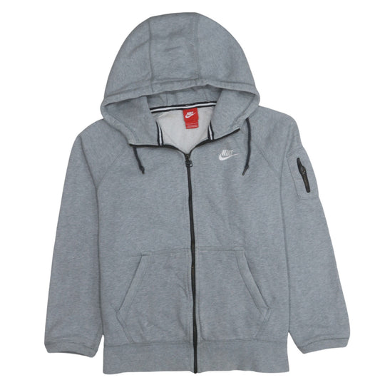 Nike Men's Grey Full Zip Hoodie Size L Regular Fit Fleece