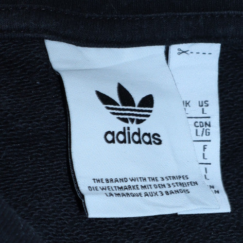 Adidas Men's Black Crew Neck Sweatshirt L Logo Print Pullover