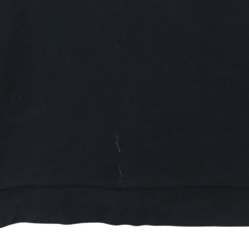 Adidas Men's Black Crew Neck Sweatshirt L Logo Print Pullover