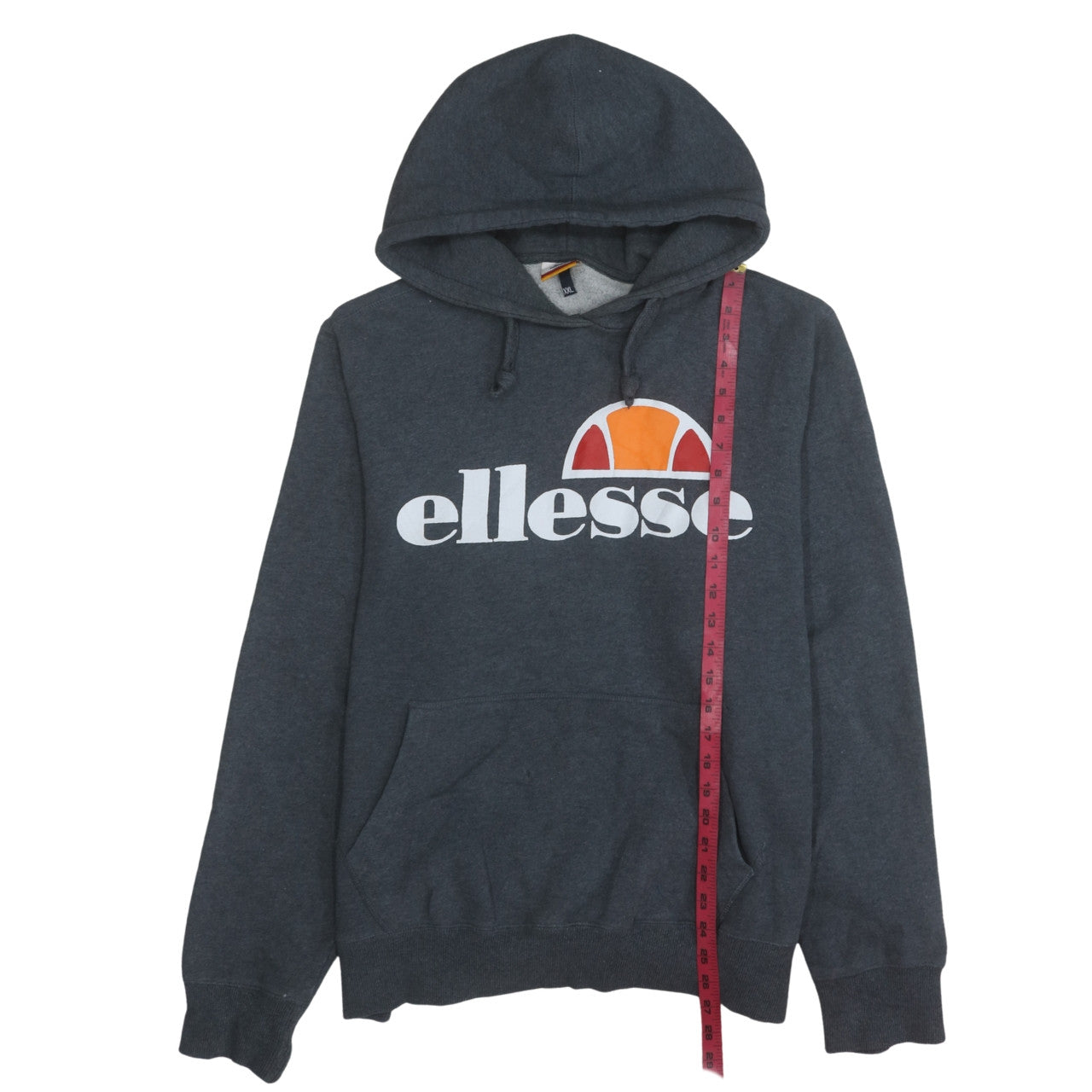Ellesse Men's Grey 2XL Pullover Hoodie with Logo Print