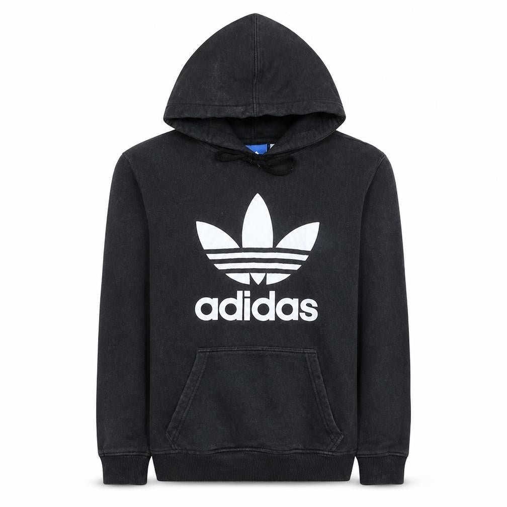 Adidas Men’s Black Pullover Hoodie Size S Classic Trefoil Logo Sweatshirt