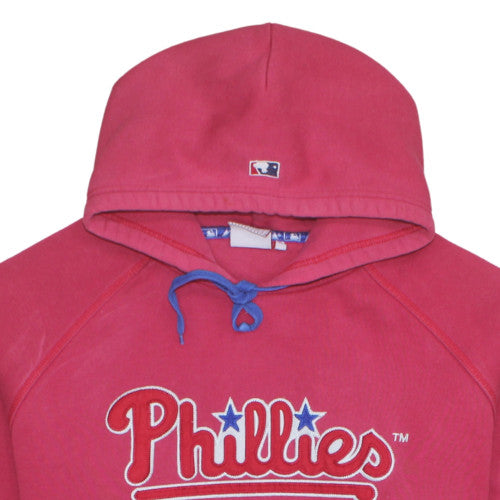 Majestic Athletic Womens Red Phillies Hoodie Size M Pullover