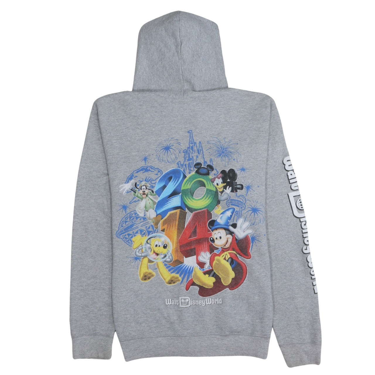 Disneyland Walt Disney World Hanes Grey Full Zip Hoodie Women S 2014 Mickey Graphic