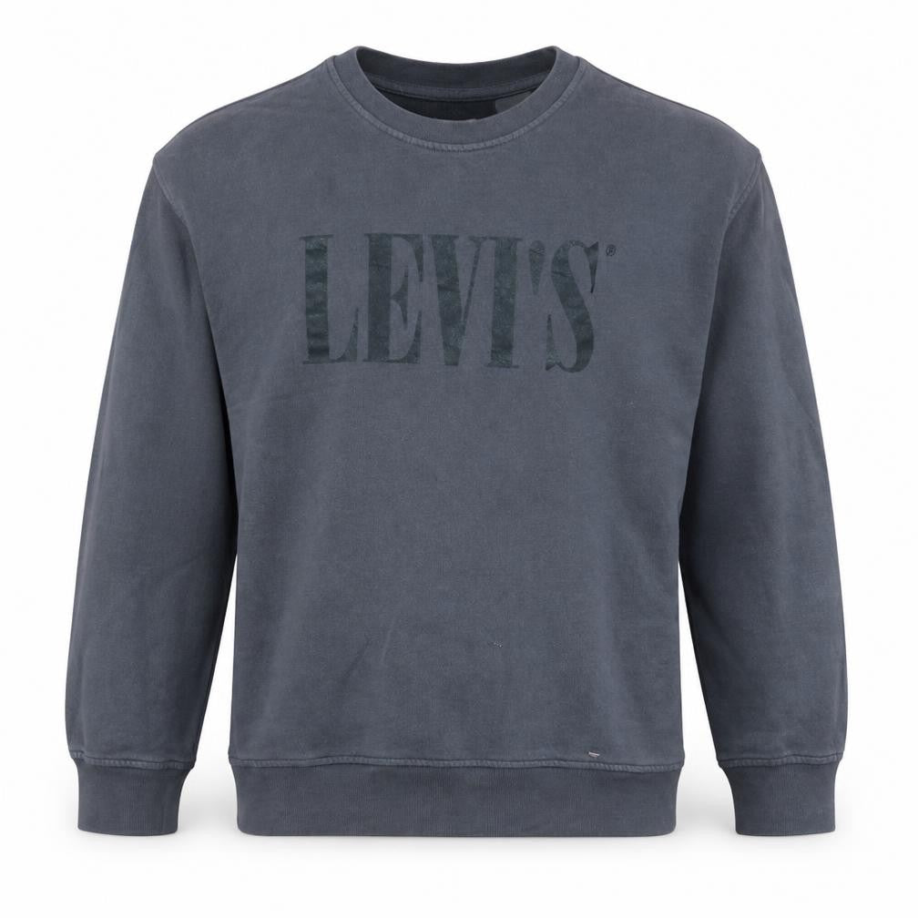 Levi's Men's Blue Relaxed Fit Crew Neck Logo Sweatshirt M
