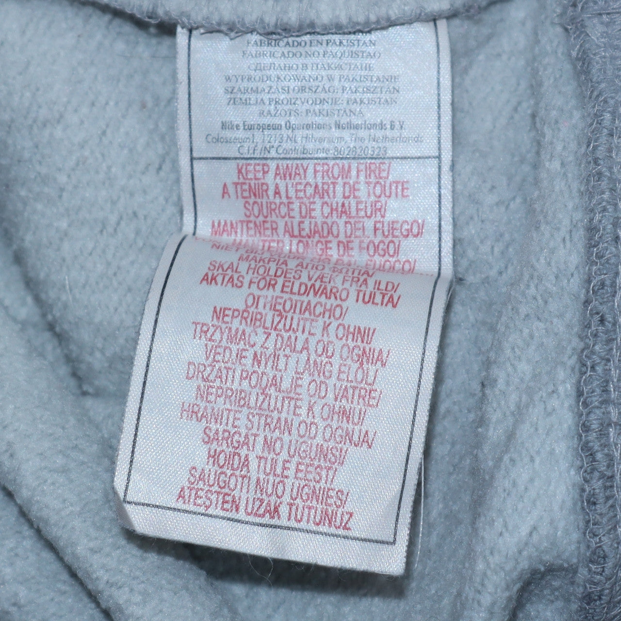 Nike Men's Grey Pullover Hoodie S Regular Fit Fleece Sweatshirt