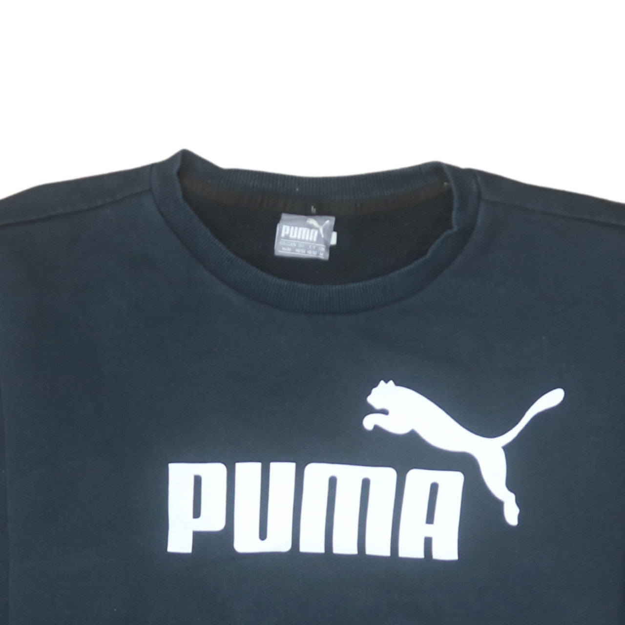 Puma Men's Black Medium Crew Neck Pullover Fleece Sweatshirt