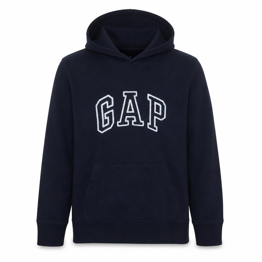 Gap Men’s Blue Pullover Hoodie L Logo Fleece Sweatshirt