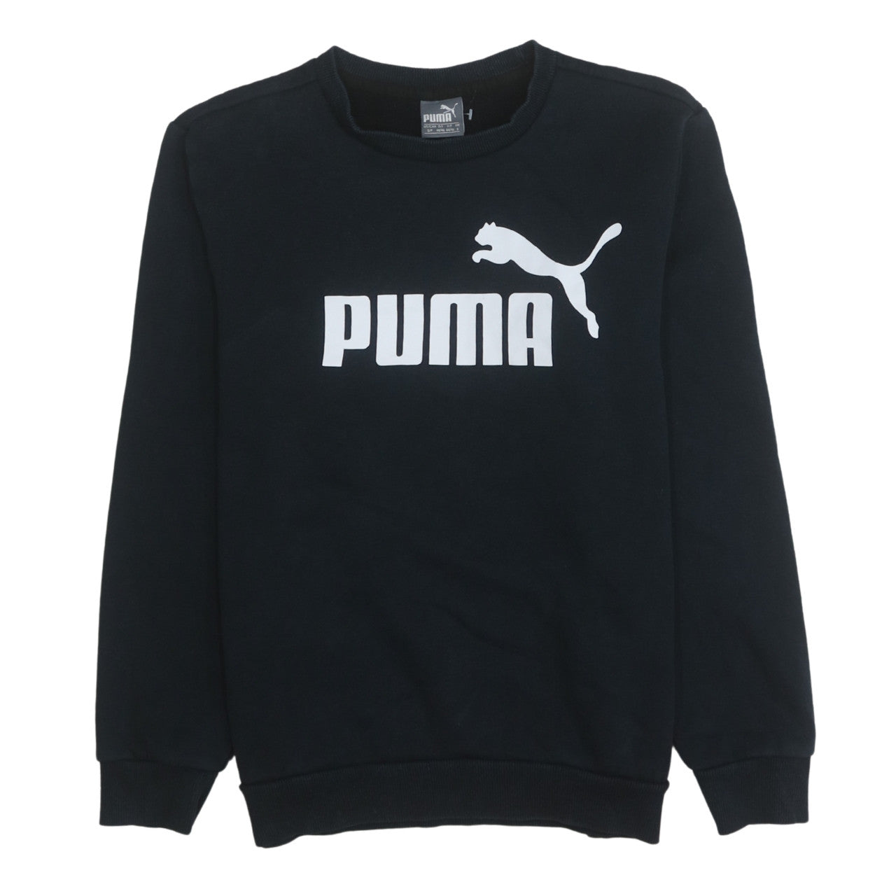 Puma Men's Black Small Crew Neck Pullover Sweatshirt