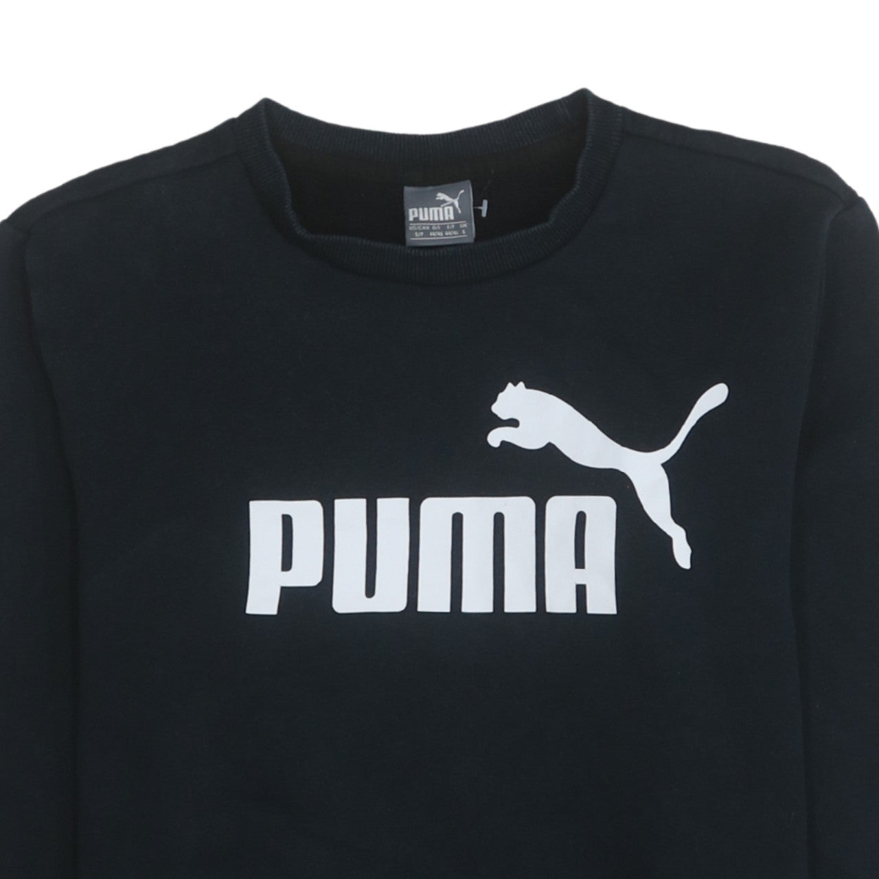 Puma Men's Black Small Crew Neck Pullover Sweatshirt