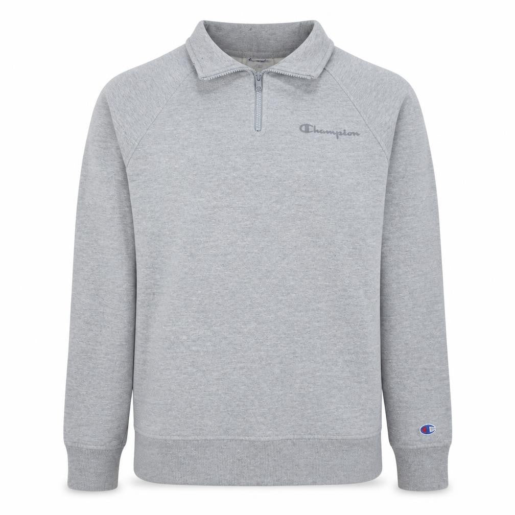Champion Men's Grey 1/2 Zip Fleece Sweatshirt Size S
