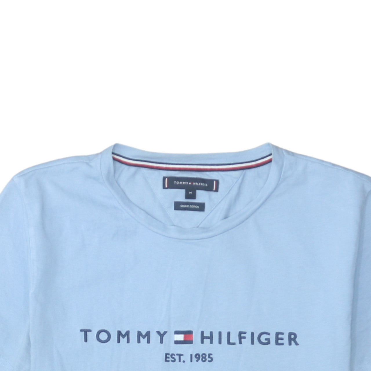 Tommy Hilfiger Men's Blue Logo Organic Cotton T-Shirt M