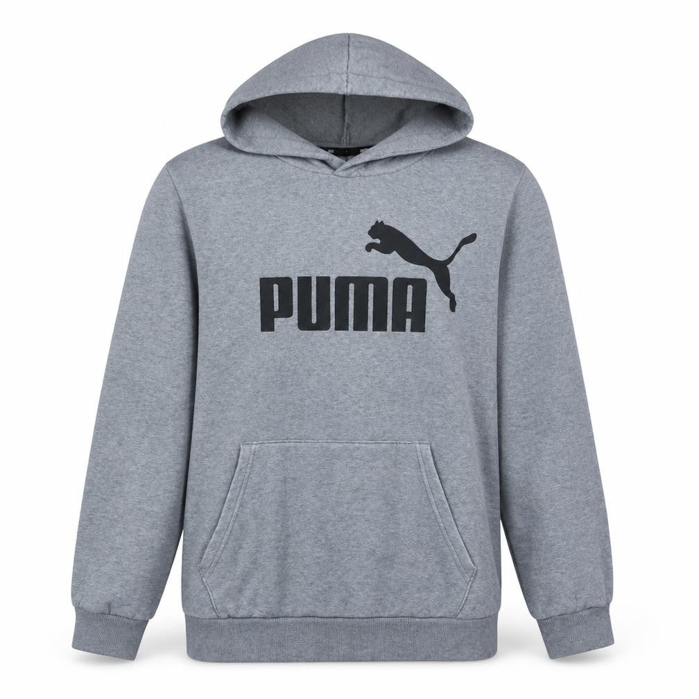 Puma Mens Grey XL Pullover Hoodie Fleece Logo Sweatshirt