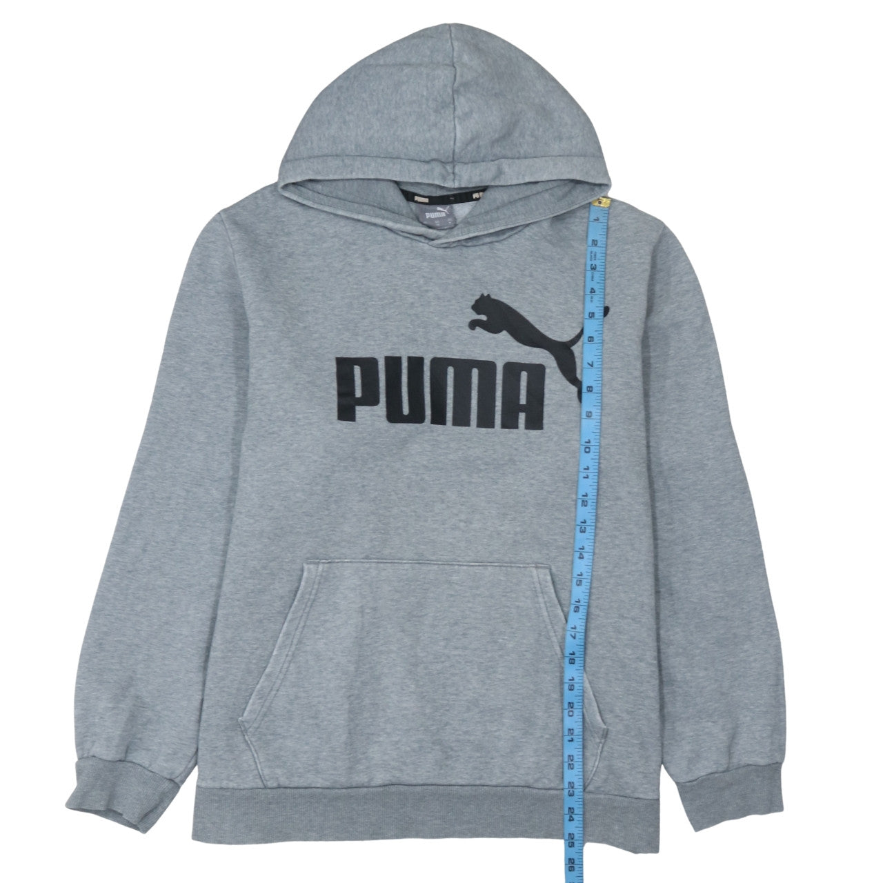 Puma Mens Grey XL Pullover Hoodie Fleece Logo Sweatshirt