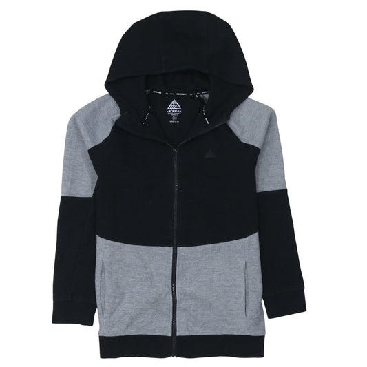 -9° PEAK Teens Black Grey Full Zip Hoodie 13-14Y Regular Fit