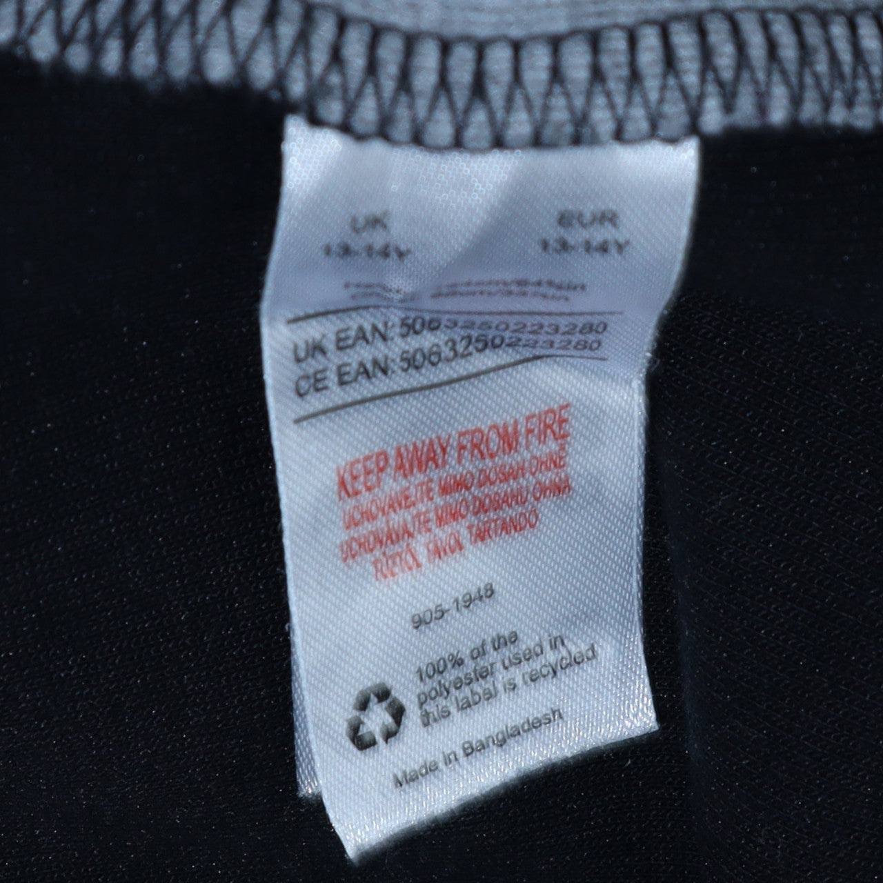 -9° PEAK Teens Black Grey Full Zip Hoodie 13-14Y Regular Fit