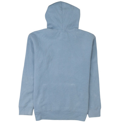 Hollister Men Blue Pullover Hoodie Medium Fleece Embroidered Logo