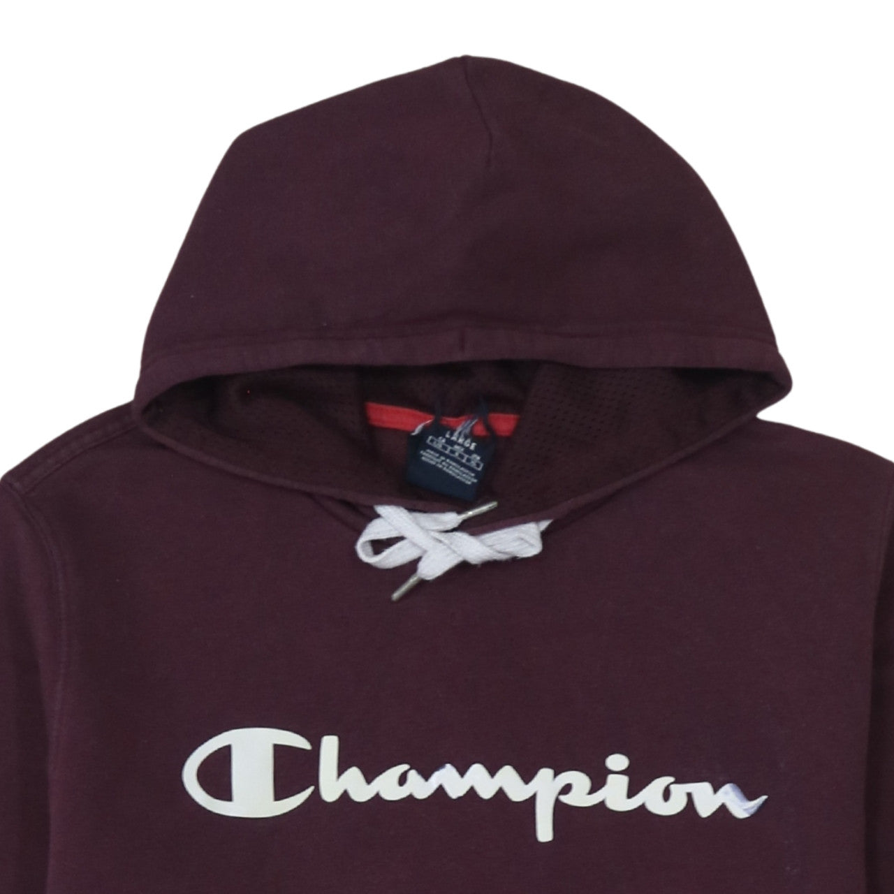 Champion Men's Brown Pullover Hoodie Medium Fleece Logo Sweatshirt