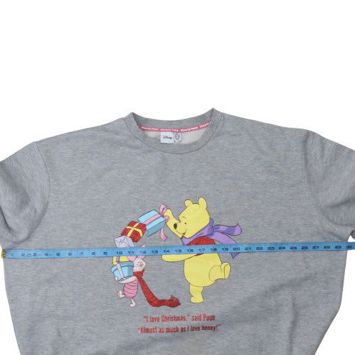 Disney Womens Grey Winnie the Pooh Christmas Sweatshirt 2XL