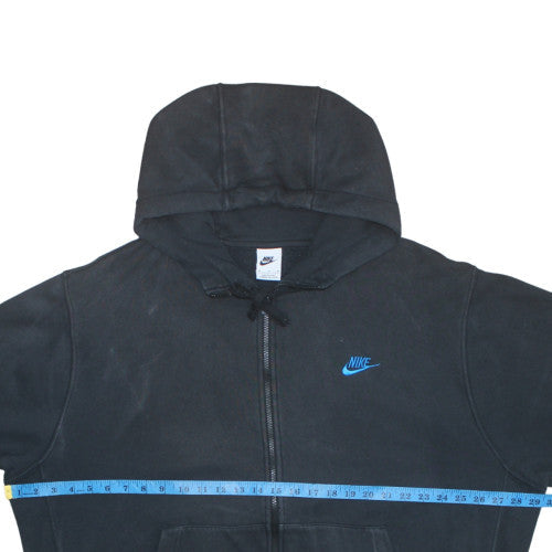 Nike Men's Black XL Full Zip Hoodie with Blue Logo